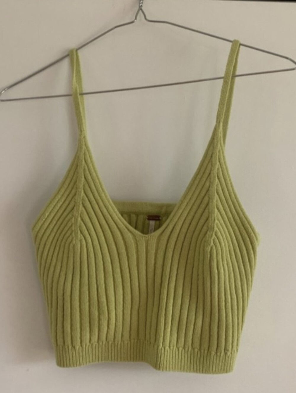 Free People Lime Knit Crop Tank Size Medium